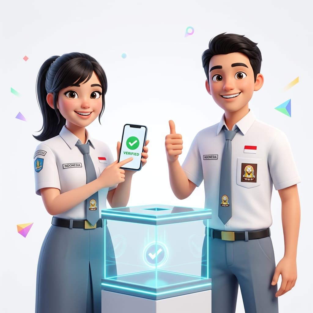 Ilustrasi Siswa Pemilihan E-Voting OSIS